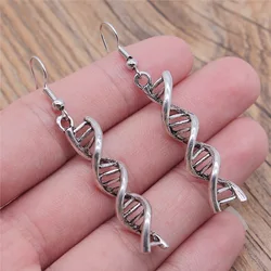 Fashion Handmade Simple Design Antique Silver Color Dna Pendant Earrings Dropshipping Drop Earrings