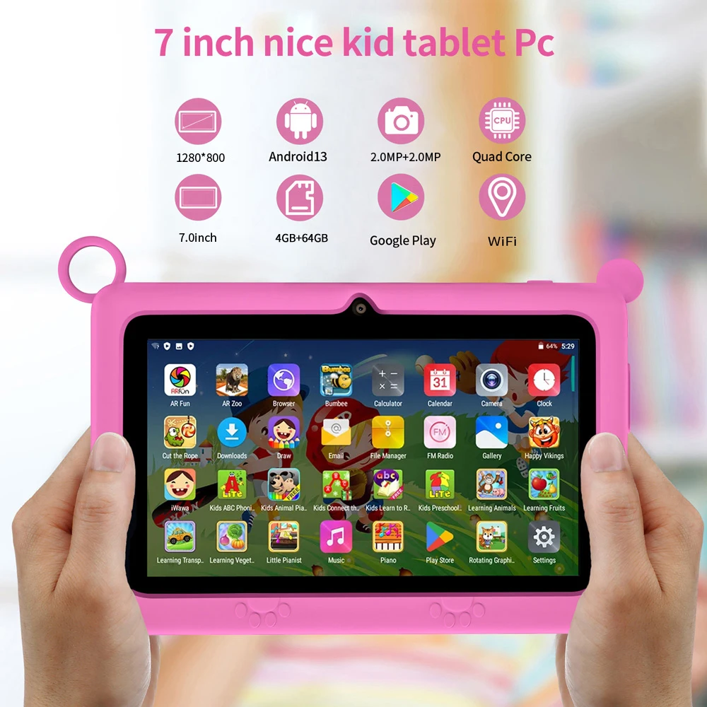 New Original KidsTablet with case Android mini PC 7.0-inch 4GB RAM 64GB ROM 4000mAh Battery Android 13