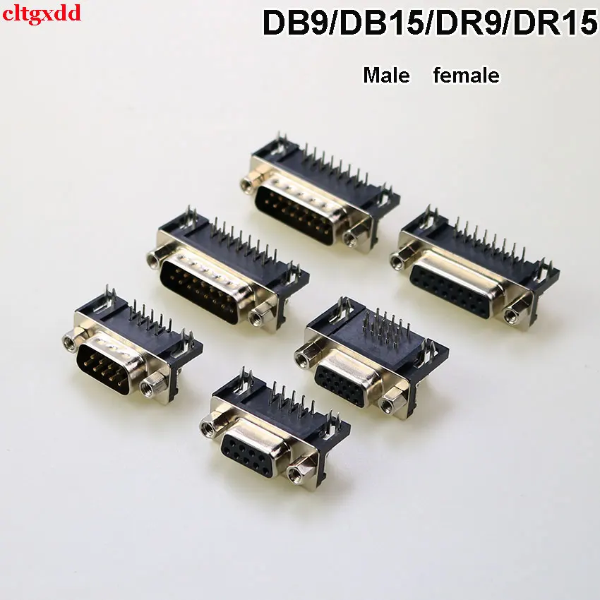 

2piece DR9 /DR15/ DB9 9/15/Hole/Pin Female/Male Right Angle Solder d-sub Connector for Serial Adapter