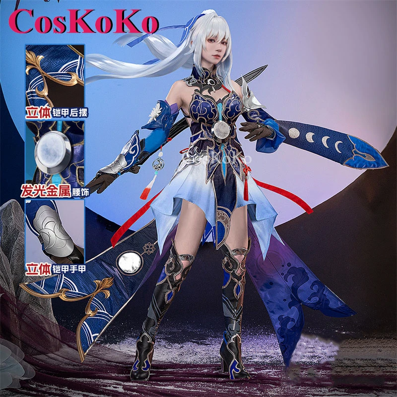 CosKoKo Jingliu Cosplay Game Honkai: Star Rail Costume Gorgeous Elegant Battle Uniform Halloween Party Role Play Clothing New