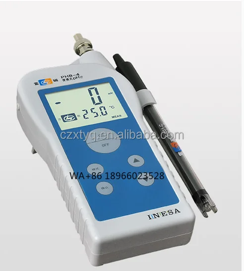 Laboratory Automatic Digital Portable PH Meter PHB-4 Sampling water to test the pH value of the u solution