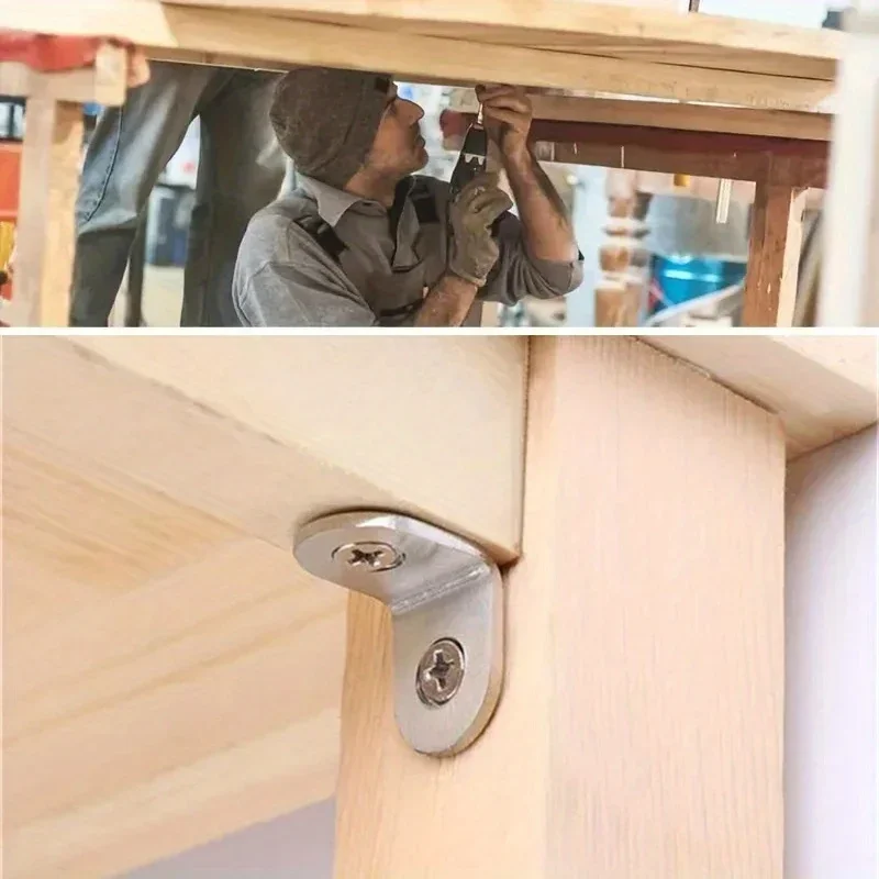 90 Degree Stainless Steel Corner Code L-Shaped Bracket Fixing Parts Right Angle Furniture Hardware Accessories Connecting Parts