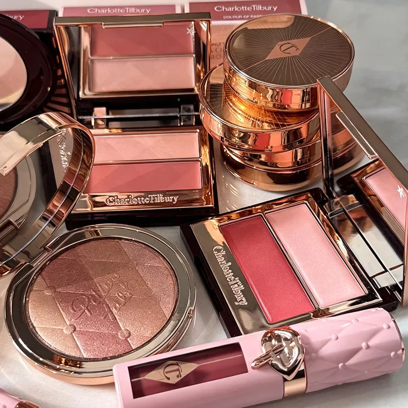 CT Makeup Two-color Highlights Blusher Dish And Limited Edition Plumping Lip Gloss Moisturizing Volumizing Lip Natural Cosmetics