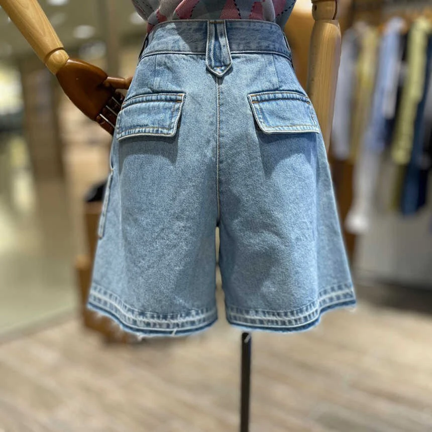 

Women's High Waist Loose Fit Skinny Denim orts Light ey Flared Hem Five-Point Pants Casual Comfortable Jeans orts