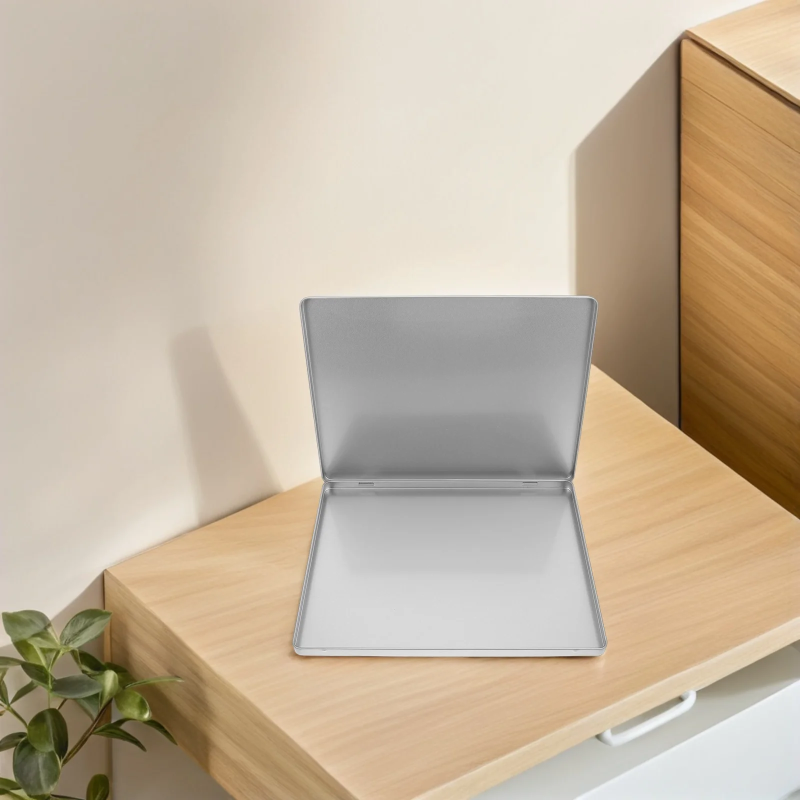 

Large Storage Iron Document Organizer with Lid for Photos Receipts Portable Metal Paperwork Organizer Children Book for Home