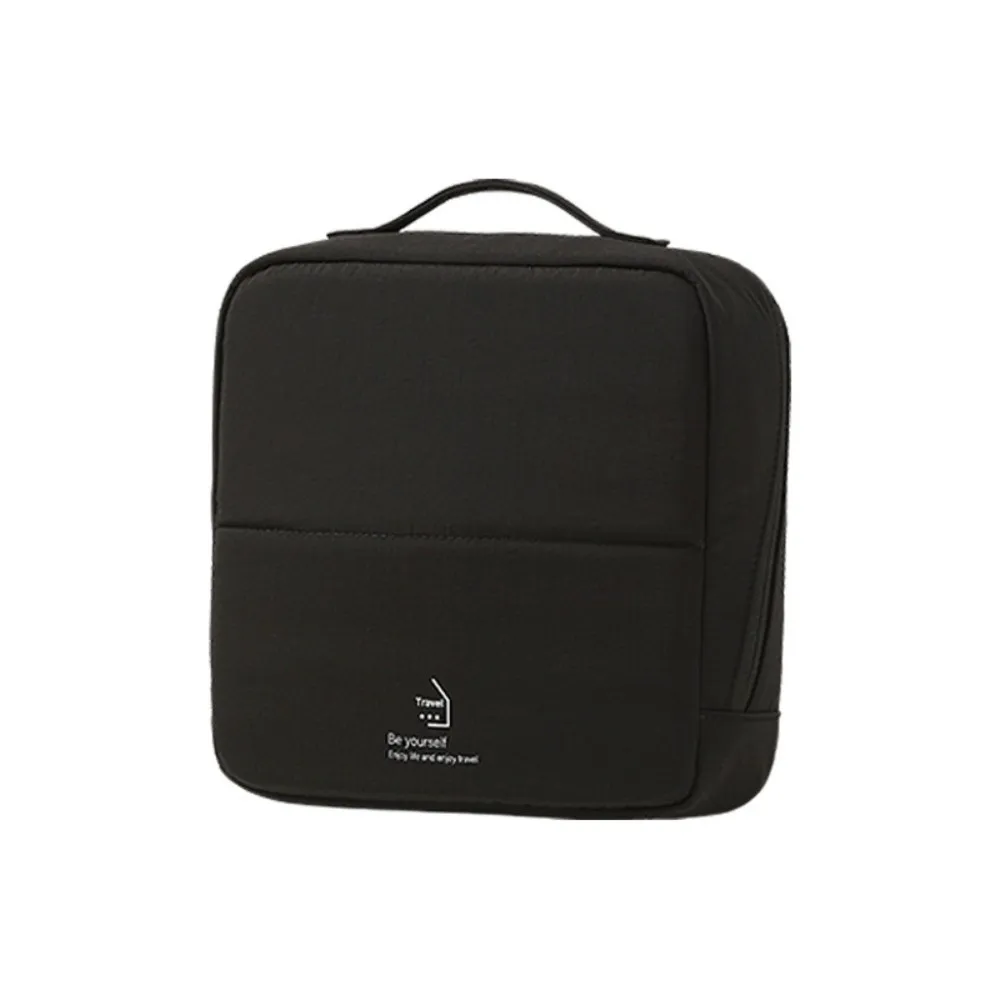 Large Open Standing Makeup Bag Multiple Compartments Smooth Zipper Cosmetic Pouch Solid Color Lightweight Toiletry Organizer