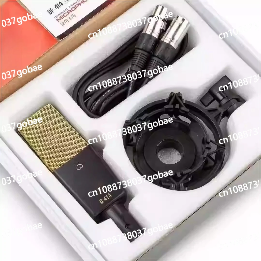 Professional 48V condenser large diaphragm microphone live broadcast Karaoke recording sound card computer universal microphone