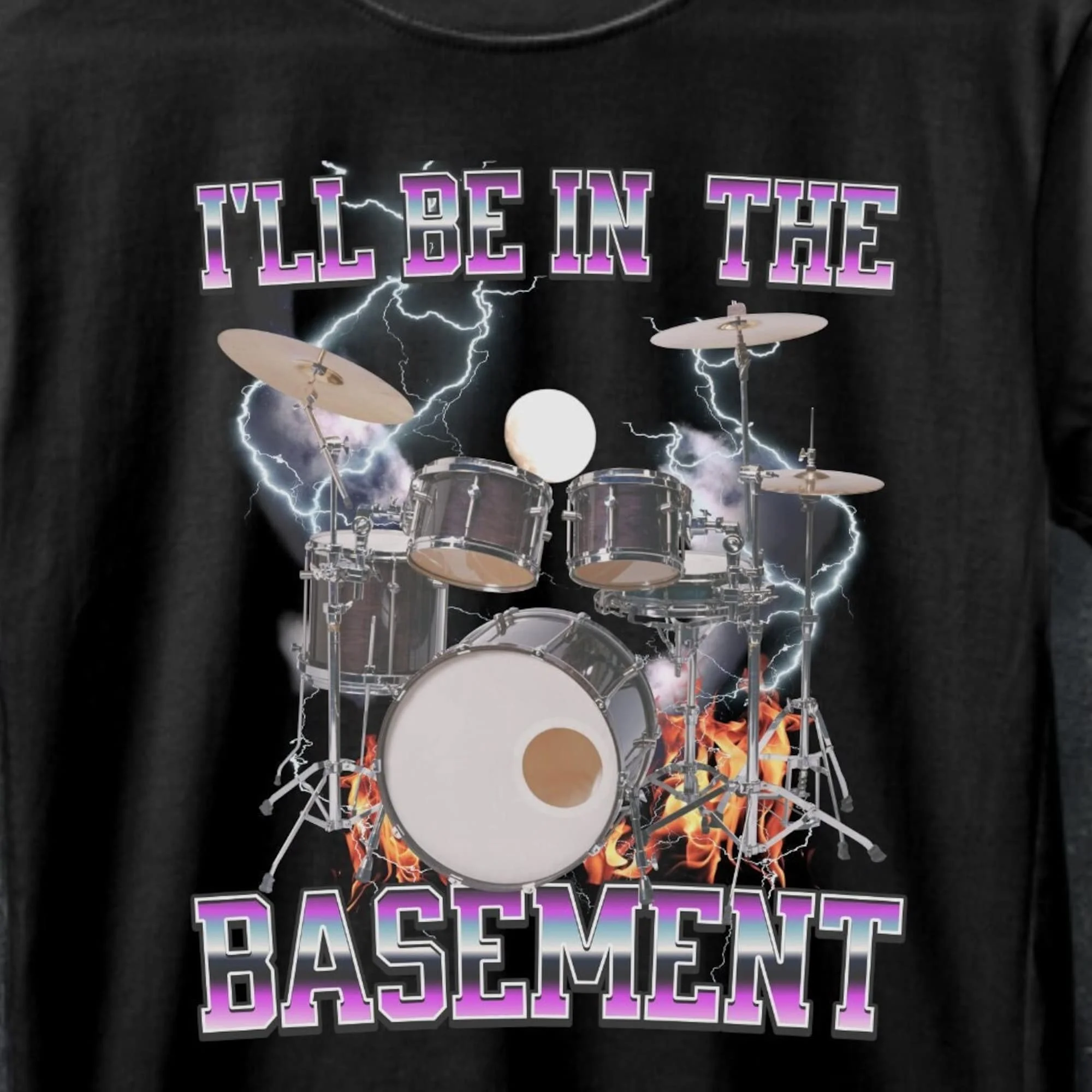 Unique Funny Drummer Shirt T I'Ll Be In The Basement Drums Drumming Dad Retro Vintage For Him