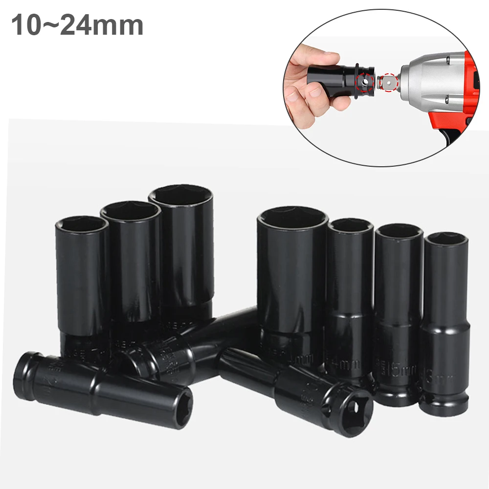 Chave Elétrica Manga Extensão Cabeça Hexagonal Soquete Pneumático Broca Chave de Impacto Ferramentas Manuais 10 Mm24 mm