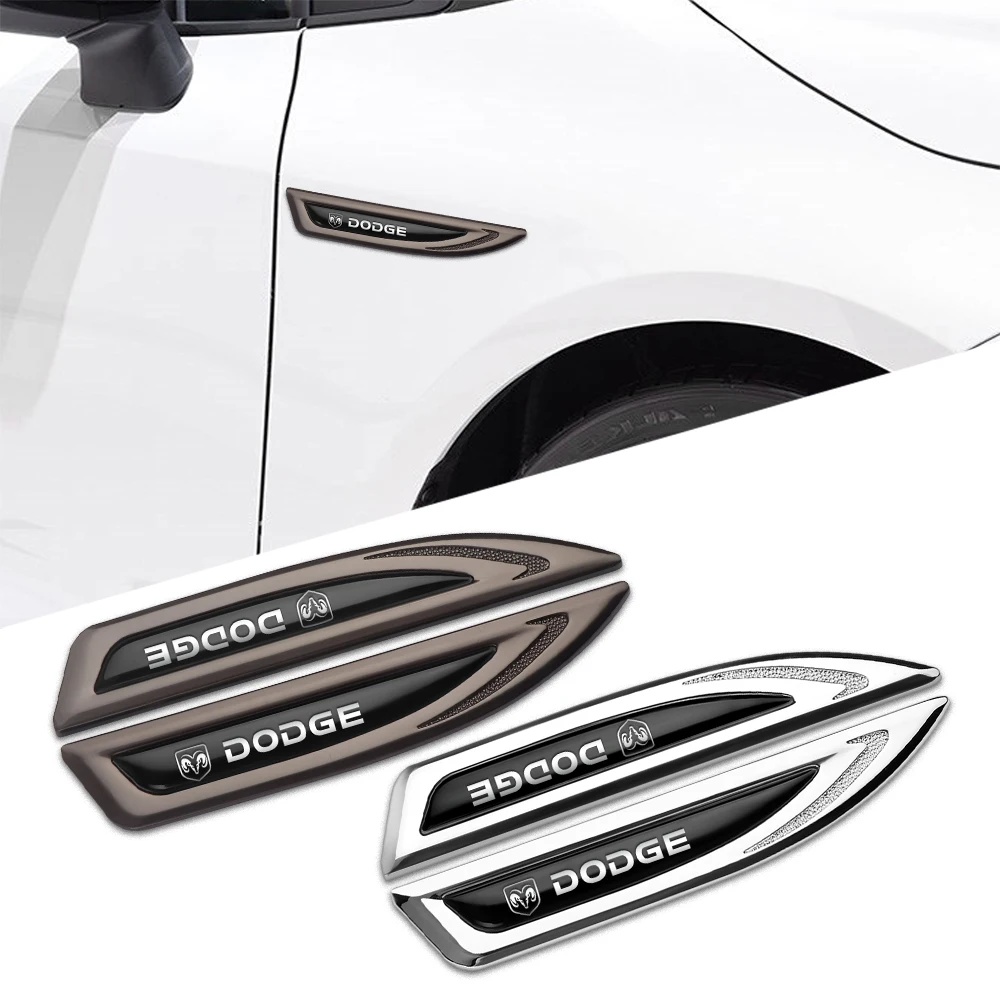 2Pcs Car Side Fender Door Body Knife Badge Sticker Decor Accessories For Dodge Durango Caliber Dakota Neon SXT Nitro Avenger SRT view 2