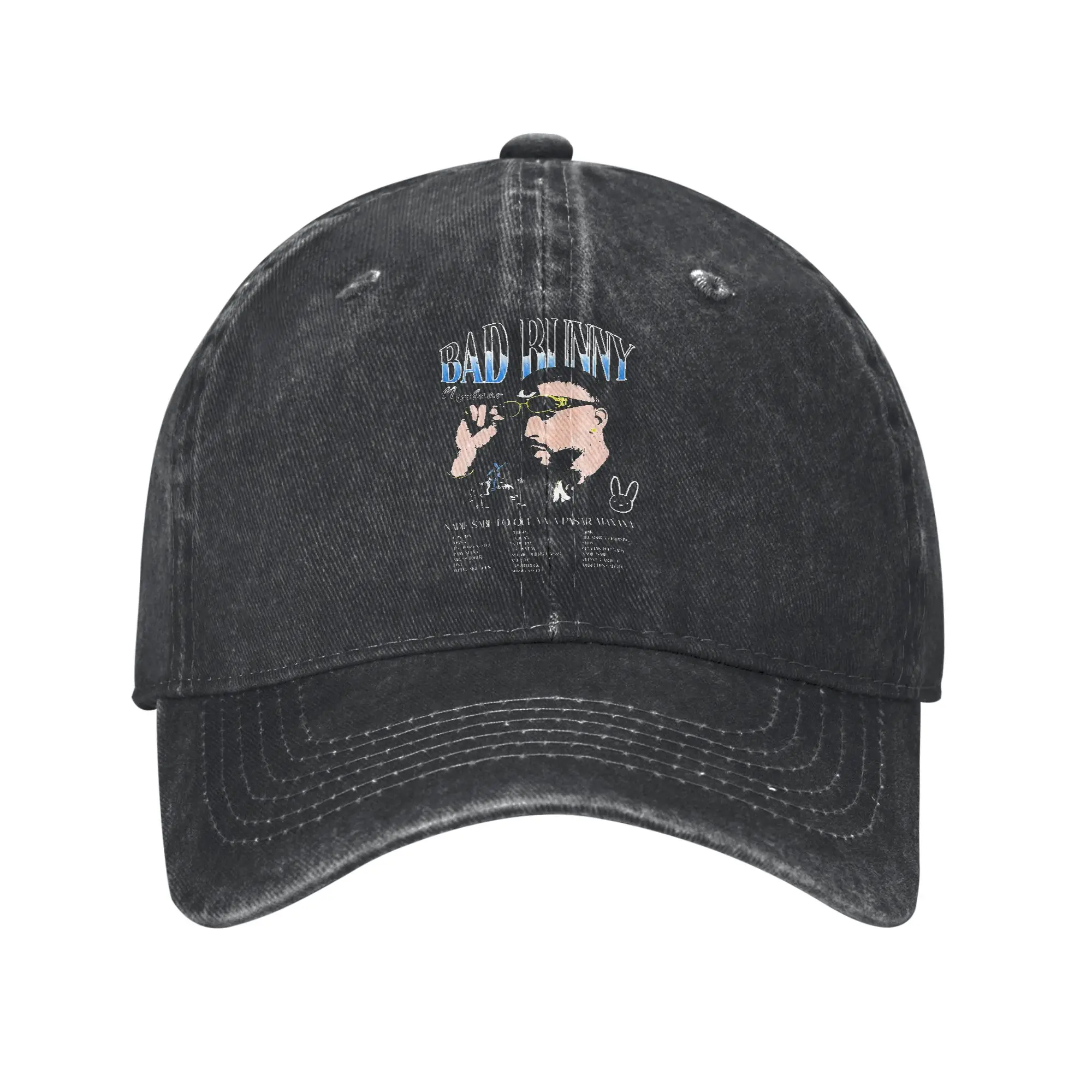 Bad Bunny Monaco Baseball Caps Vintage Distressed Cotton  Snapback Cap for Men Women Outdoor Workouts Adjustable Fit Hats Cap