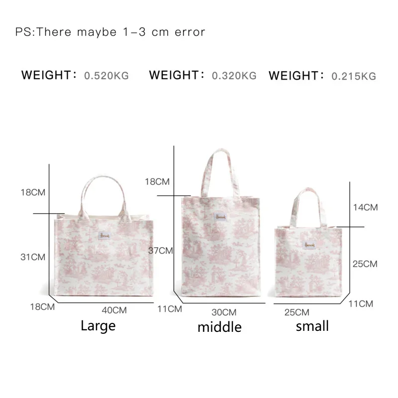 Harrod Printed Tote Bag Women Fashion Handbags Canvas Large Capacity Shopping Bags Ladies Casual Luxury Design Crossbody Bags