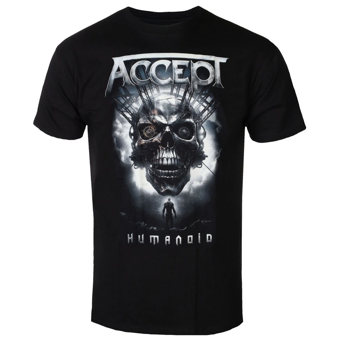 Camiseta de Algodão com Estampa de Crânio Mecânico ACCEPT Humanoid Album, Camiseta Gráfica de Banda de Heavy Metal Rock, Unissex, Casual, Manga Curta