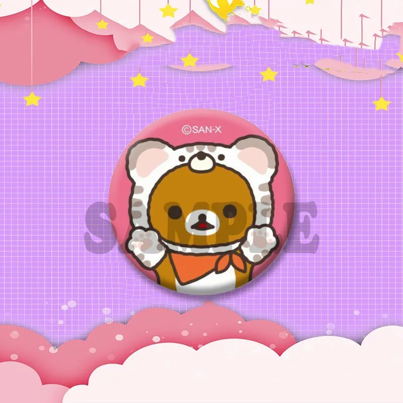 Cute Rilakkuma Bear Coin Badge Funny Cartoon Animal Enamel Pins Custom Backpack Clothing Brooch Accessories Jewelry Wholesale