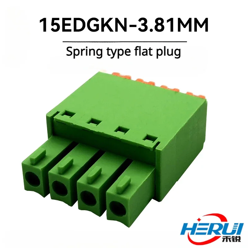 

Wire connector Spring type fast color wiring terminal 15EDGKN3.81mm flat male and female docking green plug 2P3P4