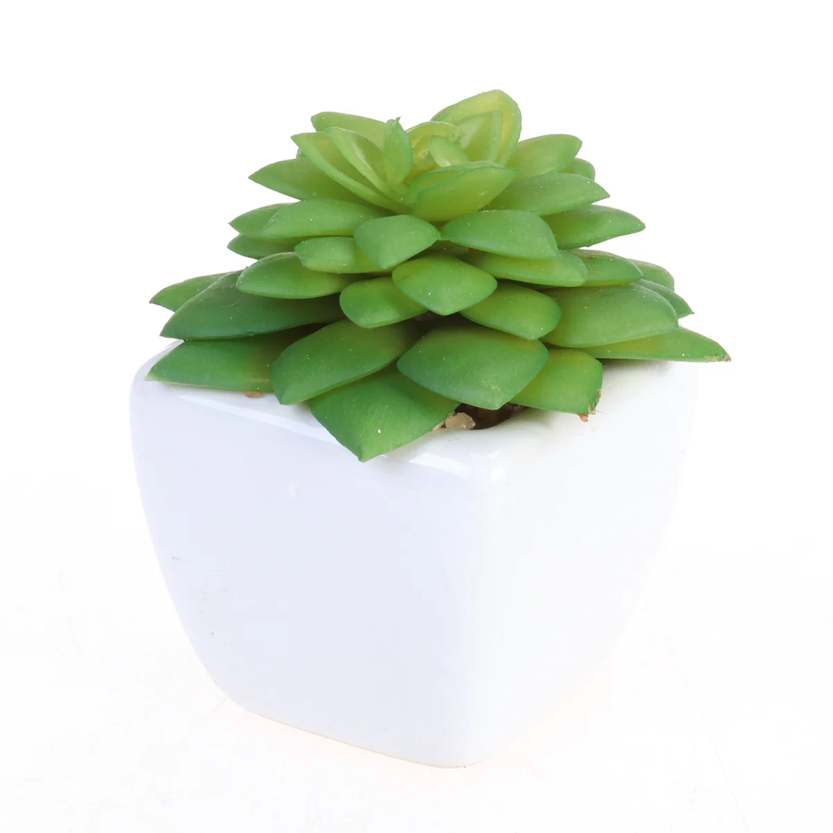 

Artificial Succulent Plants Cube Modern Potted Realistic Green Mini Fake Pot Perfect Indoor Outdoor Decor Vivid Natural Color
