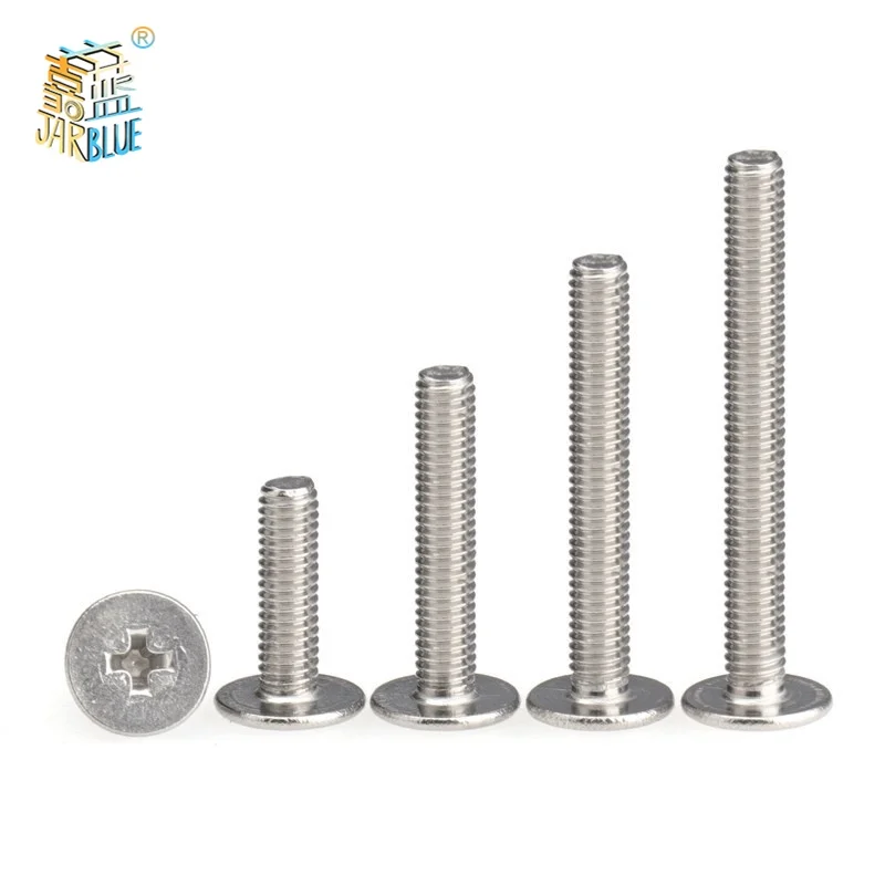 

10pcs/lot Stainless Steel Cross Phillips CM Ultra Thin Super Low Flat Wafer Head Screw Bolt M6 50 55 60mm M8 30 to 60mm