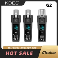 KDES G2 micrófono convertidor inalámbrico transmisor XLR y receptor de micrófono cancelación de ruido inteligente calidad de sonido clara