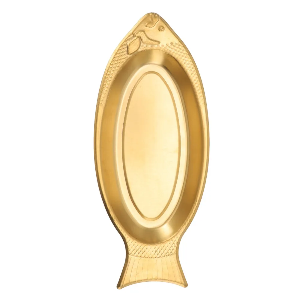 Stainless Steel Fish Shaped Plate Thick Oval Fish Serving Platter Easy To Clean Heavy Duty Appetizer Tray Home Restaurant