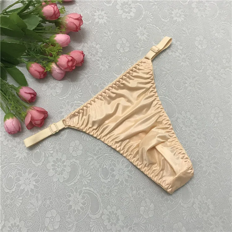 Men's Thong Adjustable Smooth Thin Belt Sexy U Convex Design Low Waist T-back Sissy G-string Panties Jockstrap Gay Underwear