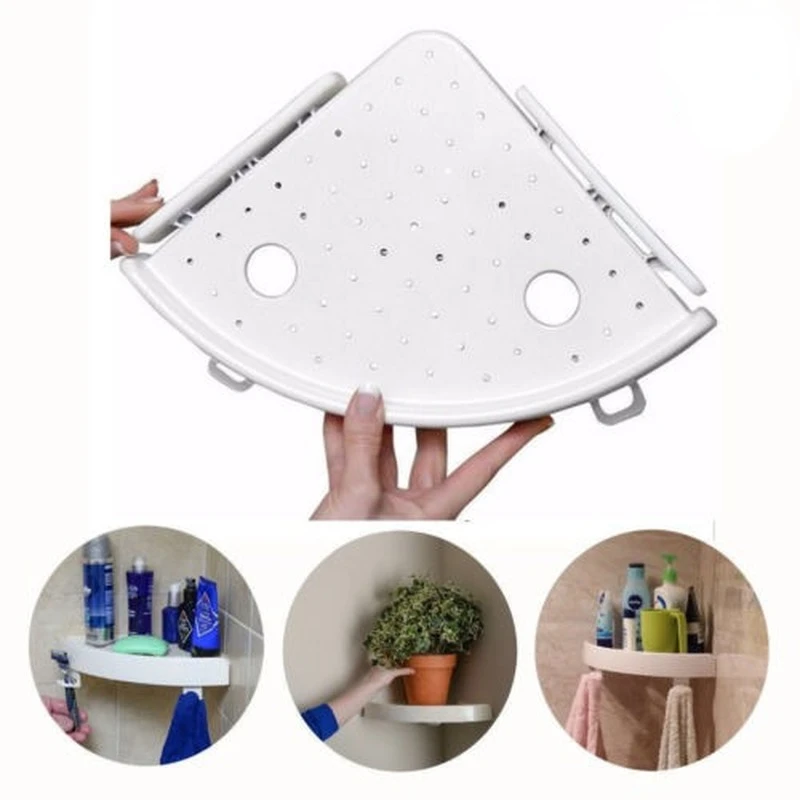 Household Bathroom Corner Storage Holder Wall Mounted Triangular Shower Shelf Suction Cup Shampoo Soap Stuff Storage Rack