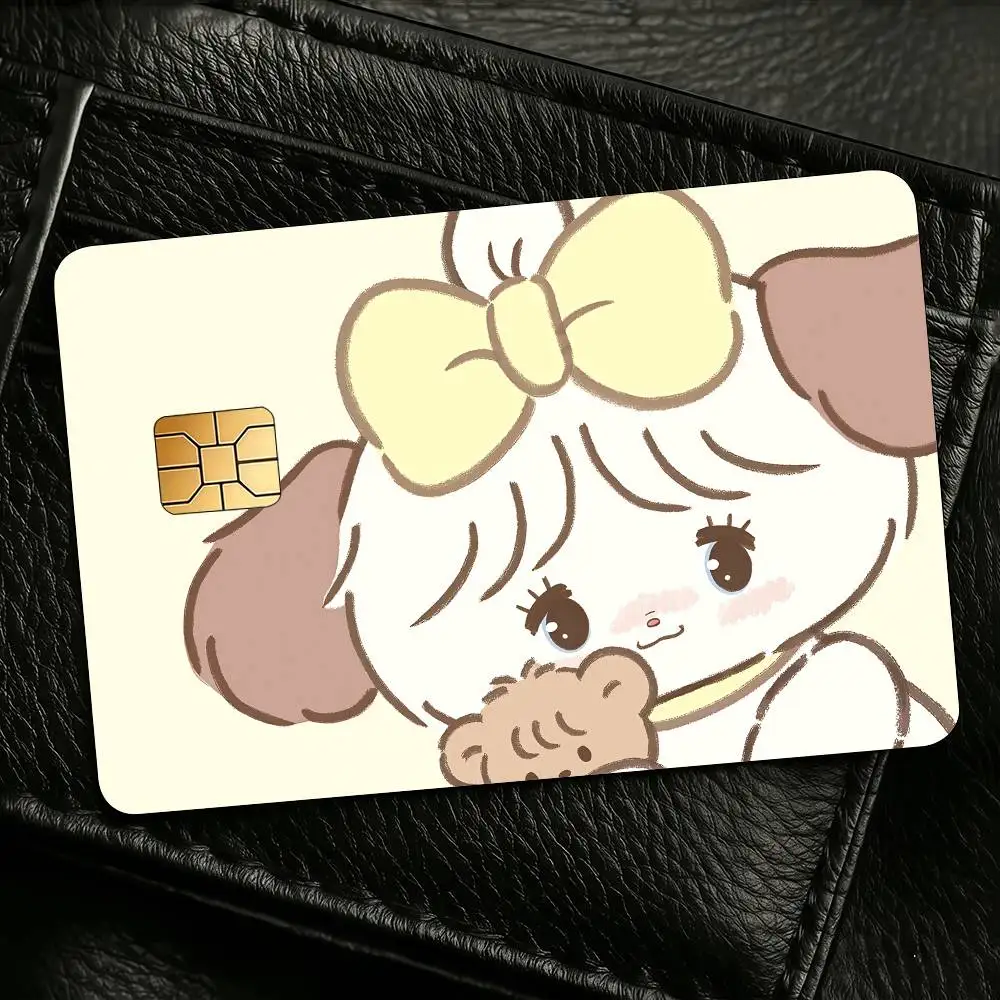 Cartoon Mikko Cute Cat Credit Skin Cover Card Stickers 4PCS Film Bus Pass Front Decoration Bank Debit Waterproof