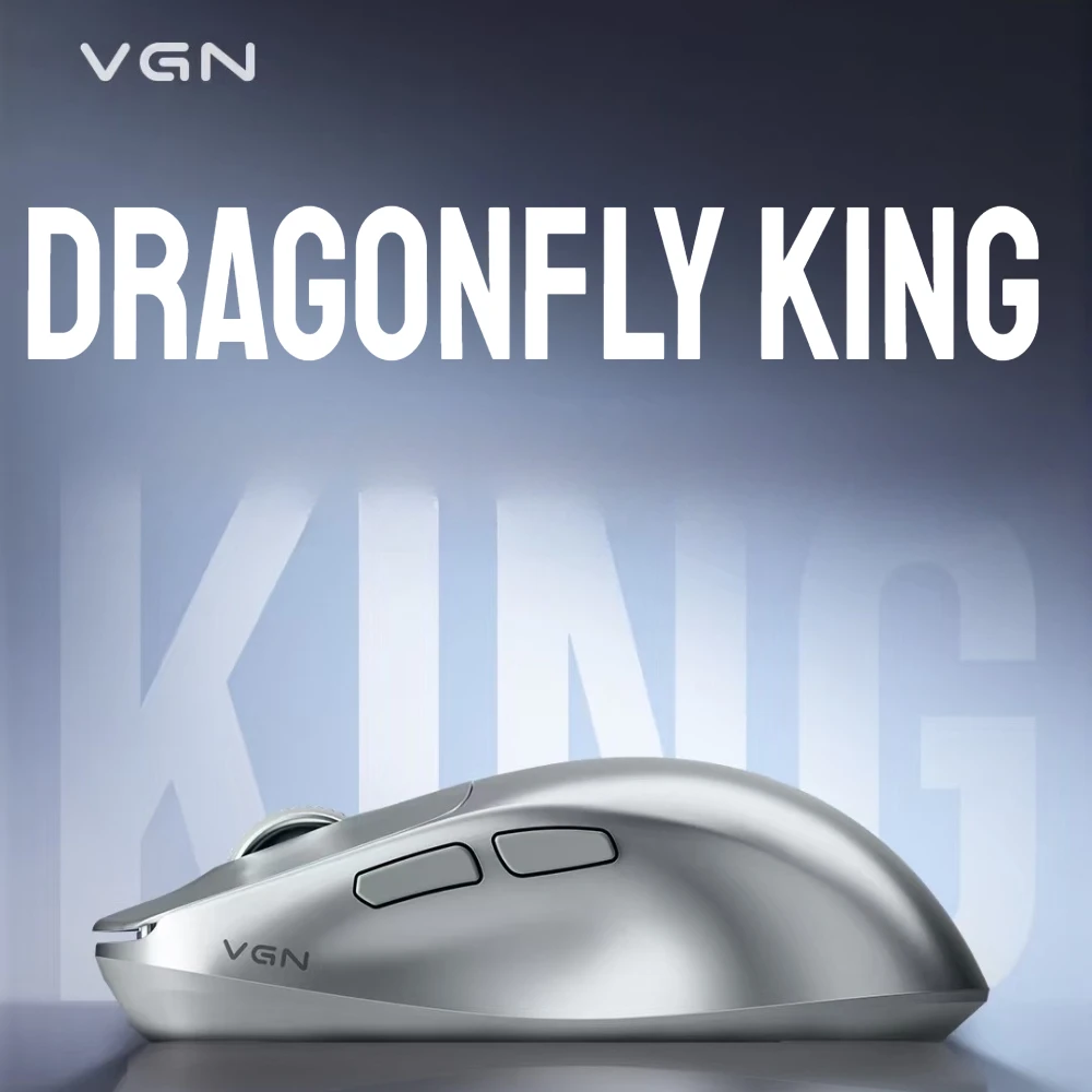 

Игровая мышь VGN Dragonfly King 2,4 г, беспроводная 8K PAW3950, 0,125 мс, 54 г, легкая пользовательская эргономичная мышь для киберспорта из магниевого сплава