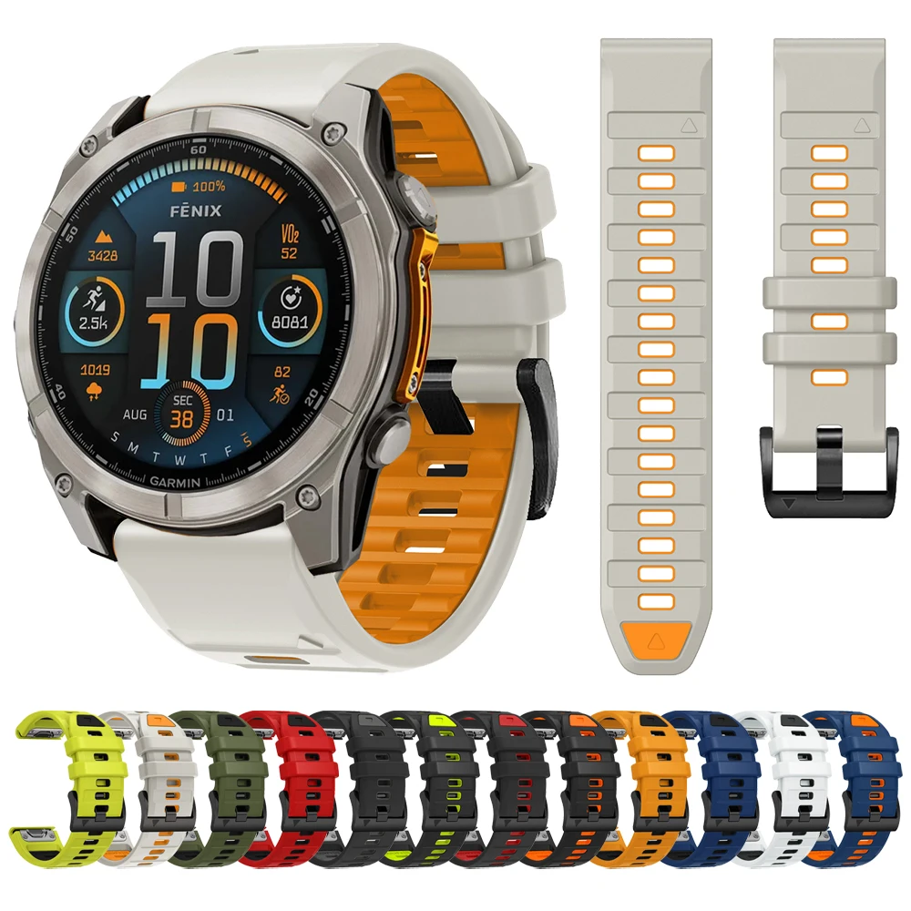 Quickfit 22mm 26mm fenix8 pulseira de relógio para garmin fenix e 8 47mm 51mm 7 7x 6 6x/epix