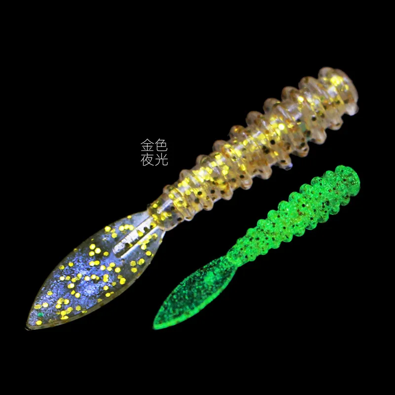 الصيد السحر 10 قطعة 36 مللي متر/0.4 جرام UV Rockfishing سويم القفز الطعوم لينة دودة المياه المالحة تهزهز رئيس إغراء ل باس الصيد #3