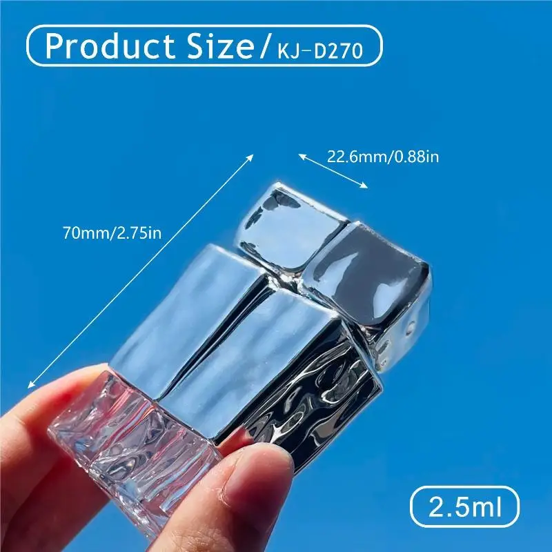 ลิปสติก ขนตาปลอม แท่งหนา อุปกรณ์เดินทาง ขวดรีฟิล 2.5 มล. ลิปกลอส หลอดเปล่า ทรงเหลี่ยมแบบไม่สม่ำเสมอ ลายคลื่นน้ำ กลอส