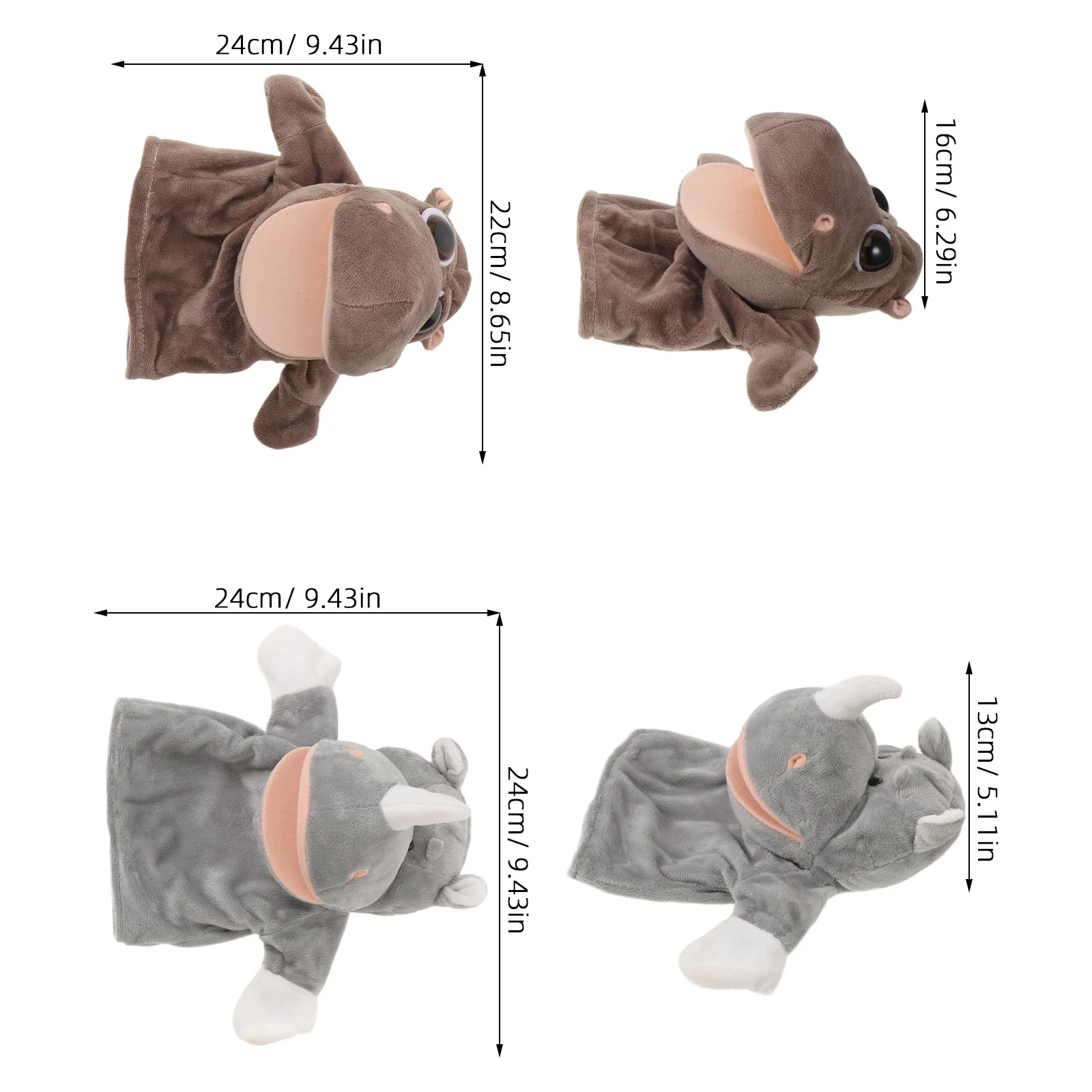 움직이는 입이 있는 귀여운 동물 손 인형 2개 어린이를 위한 대화형 스토리텔링 역할 놀이 교육용 가족