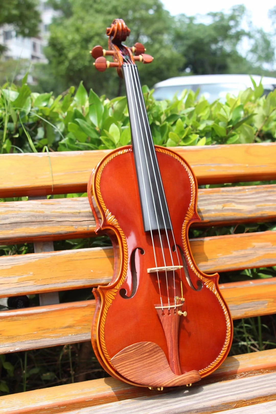 strong tone!All hand carved Italian retro Oil Varnish Violin 4/4 Red-brown Professional violino musical instrument with box