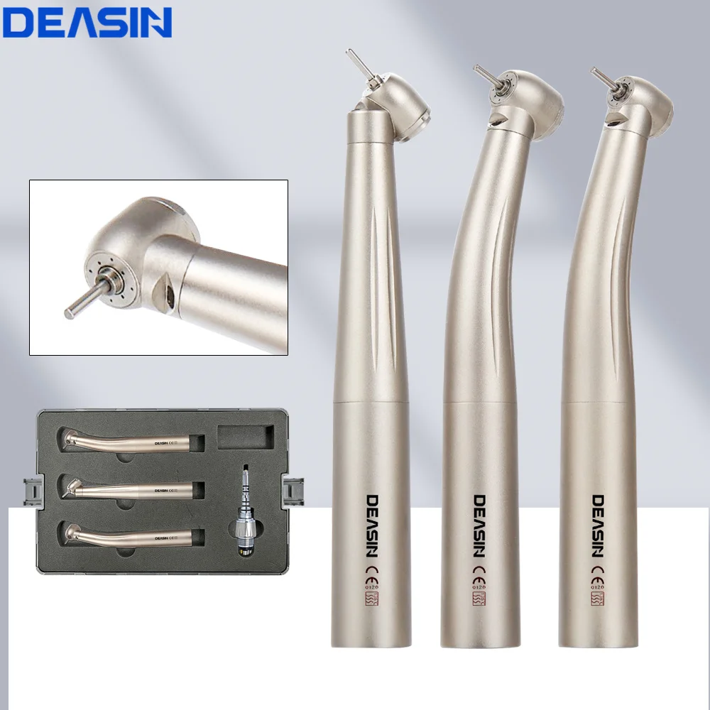 3 Handstücke + 1 Koppler-Set, Dental-Hochgeschwindigkeits-Handstück mit Glasfaser, 45-Grad-Mini-Drehmomentkopf, Keramiklager für KaVo-Koppler – Detail 2