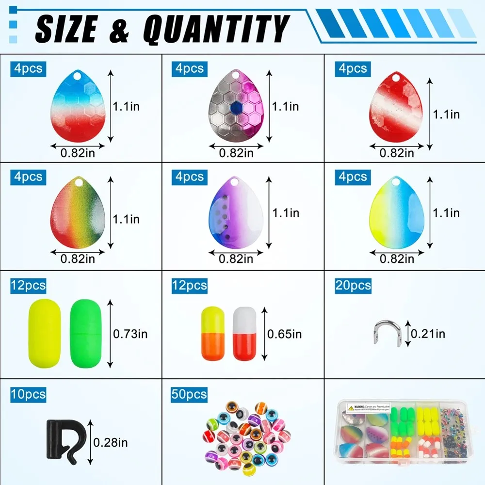 مجموعة صنع حفارات الصيد من Walleye ، غزل الصيد ، لوازم صنع إغراء ، زحافة تلاعب ، شفرات Colorado ، معدات تعويم تلاعب