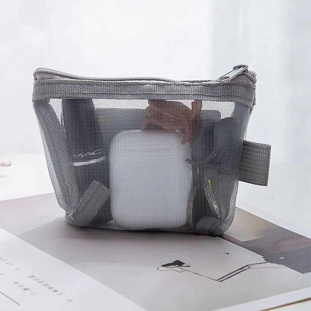 Change Storage Bag Clear Mesh Bag Lipstick Cosmetic Bag Small Item Bag Mini Coin Purse Data Cable Storage Bag