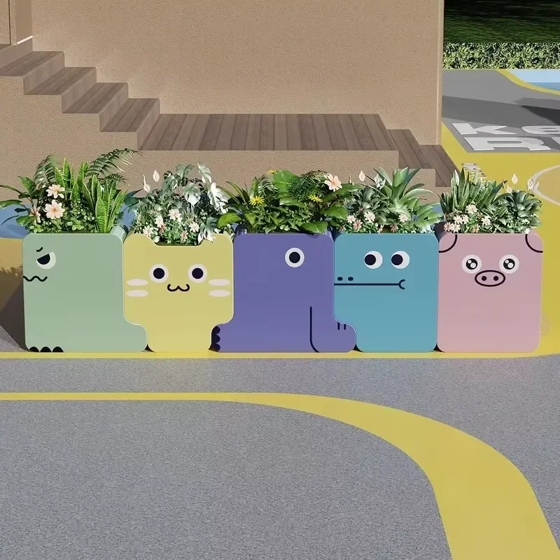 for Customized Stainless Steel Divider Wall Planter Modern Square Design Outdoor Hotel Landscape Decoration Floor Usage
