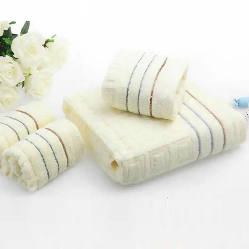 

3PCS Cotton Bath Towel For Adults Bathroom Terry Towels Set Geometric Design Travel Face Towels Sport Gym Hand Washcloths