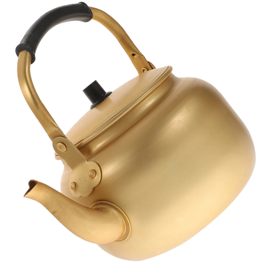 

1L Aluminum Water Boiler Anti-Scald Handle Stovetop Metal Pot Reusable Heating Pot For Green Tea Coffee Boiling Kitchen Boiler