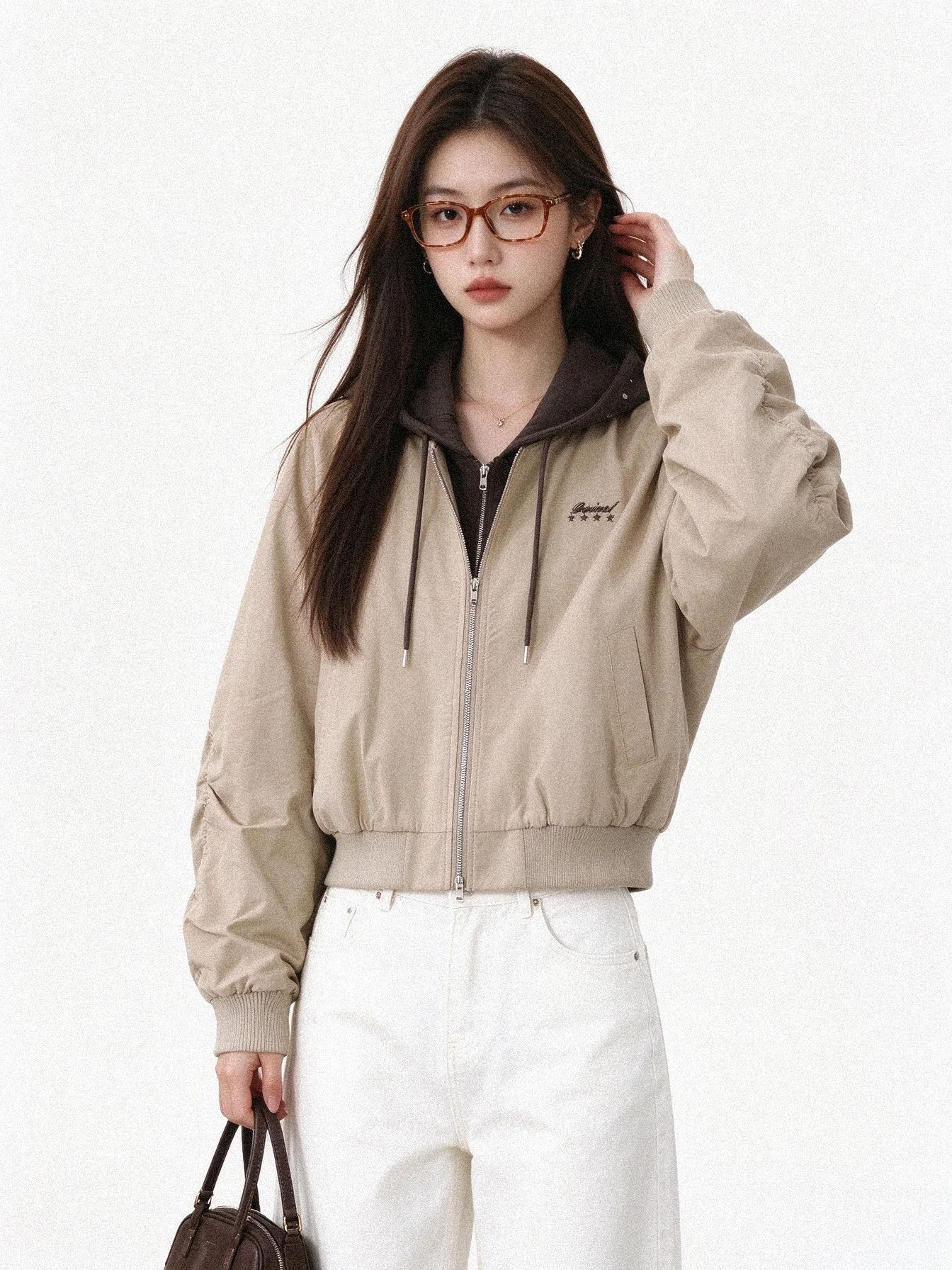 American Retro Baseball Style Short Coat Casual Loose Windproof Hooded Jacket 2026 Autumn Winter Collection Women's Fashion