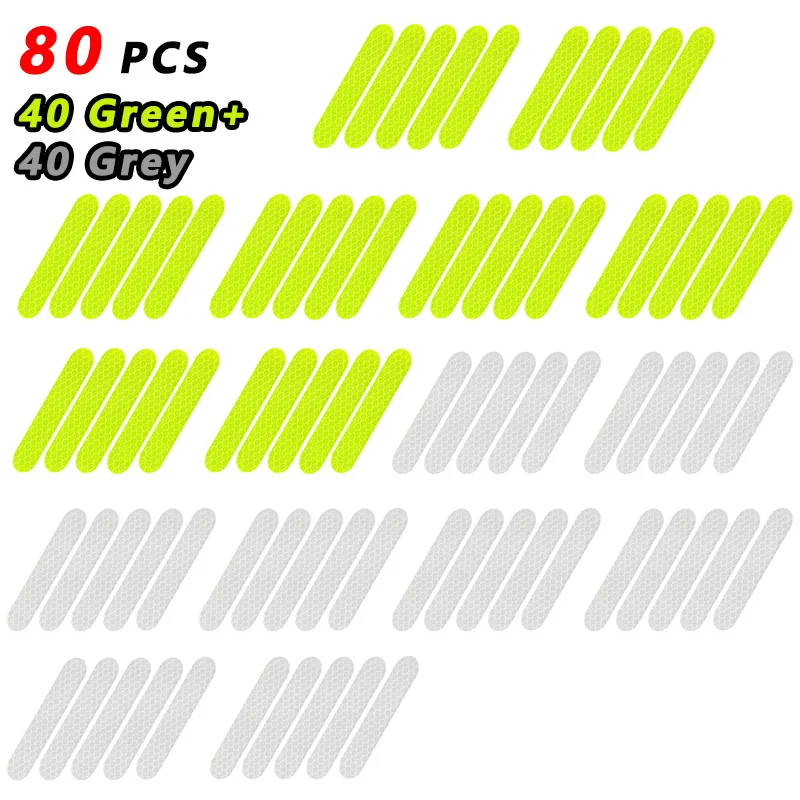 80-10PCS Helm Veiligheidswaarschuwing Reflecterende Stickers Strip Waterdichte Hoge Zichtbaarheid Reflector Tape Voor Nachtrijden Wandelen Auto