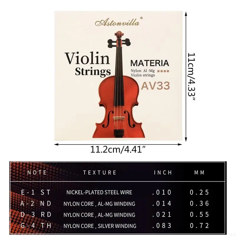 

U1JC Universal Violin Strings Replacement for Professional and Student Violin Player