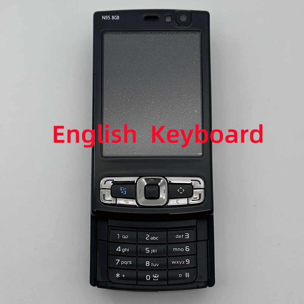 Original N95 8GB Slider Mobile Cell Phone 2.8'' 5MP English Russian Hebrew Arabic Keyboard GSM 2G 3G Unlocked Smartphone