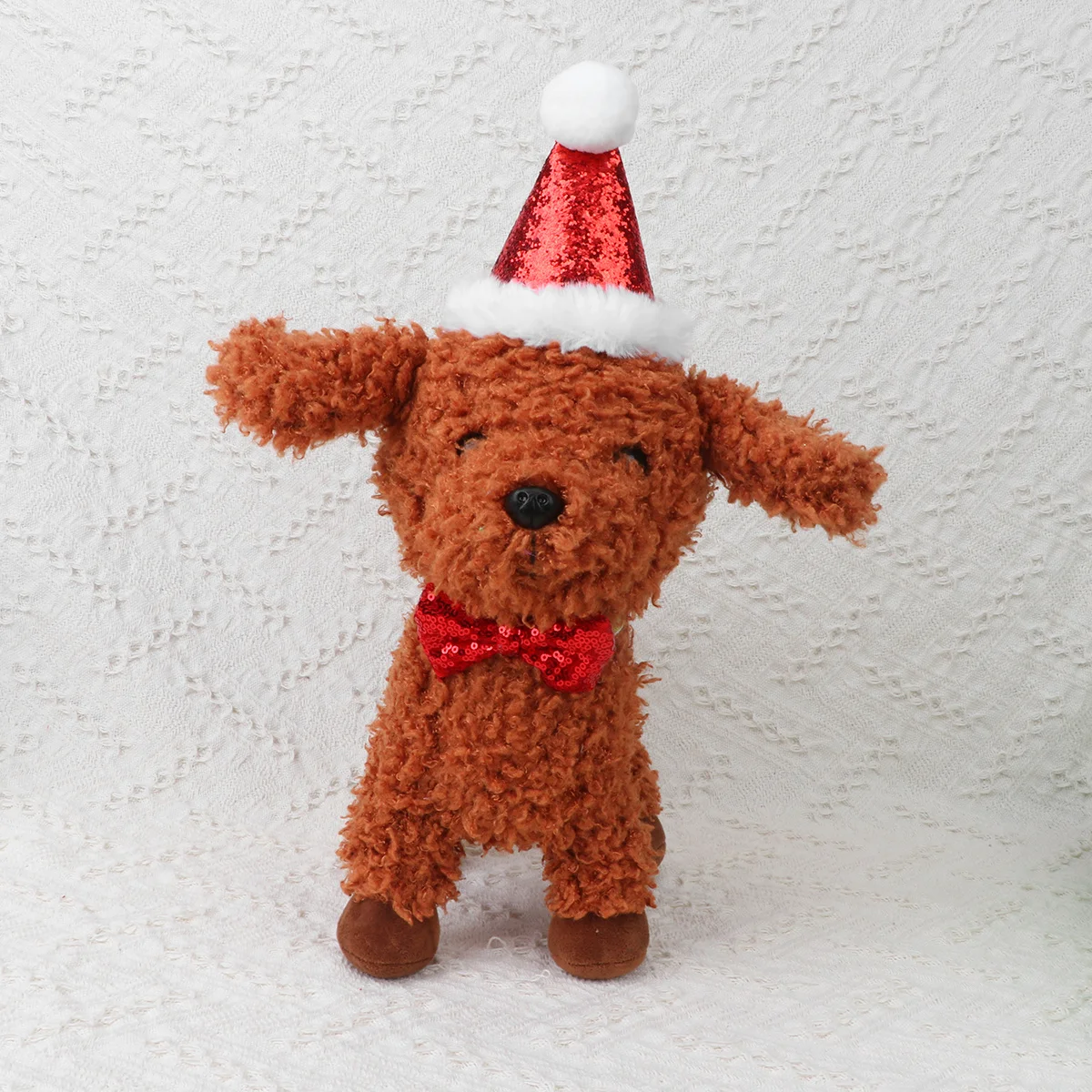 

2Pcs Pet Christmas Hat Bow Tie Adjustable Collar Costume Adorable Headwear for Cats Dogs Triangular Bowknot Party Wedding