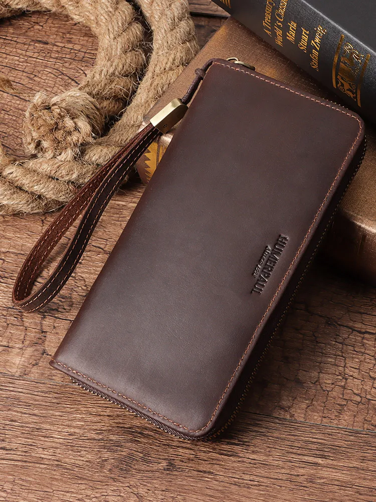 

Men's Wallet Long Fashion Multiple Card Slots Men's Wallet Frid Genuine Leather Luxury Wallet Designer Wallet Men with Coins Bag