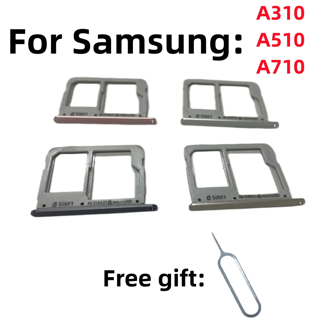 SIM Card SD Card Tray chip slot drawer card Holder For Samsung Galaxy A3100 A5100 A7100 SM-A310 A510 A710 drawer chip card tray