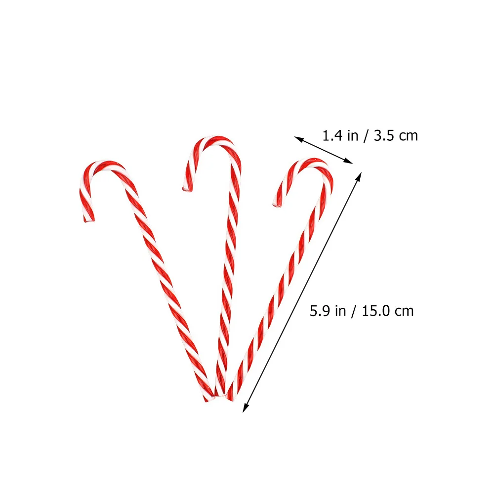 

12Pcs Christmas Tree Hanging Ornaments Candy Canes Plastic PVC Xmas Party Decoration Holiday Supplies Plastic Candy Canes