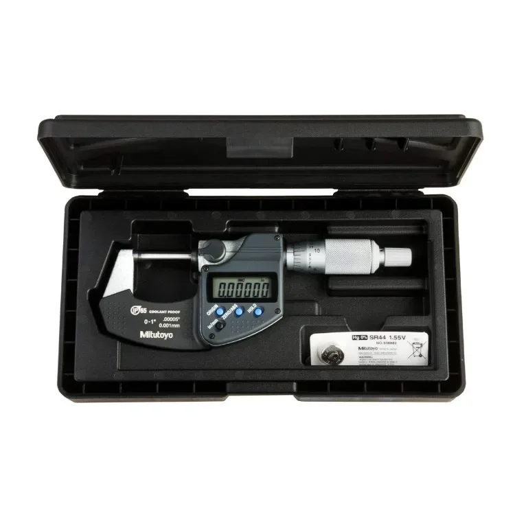 293-340-30 Digital Micrometer, Inch/Metric, Ratchet Stop, 0-1