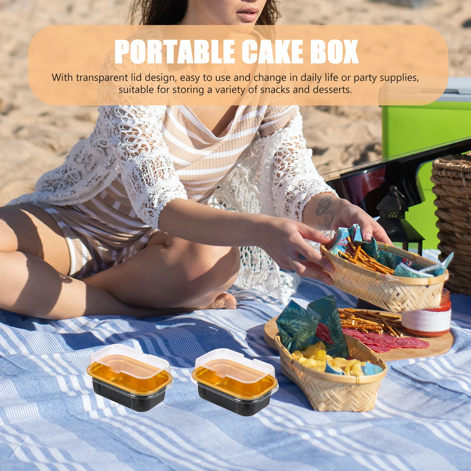 

50pcs Chocolate Cake Mold Mini Muffins Food Container Baking Cup Supplies Portable Aluminum Foil Box Heat Resistant Snack