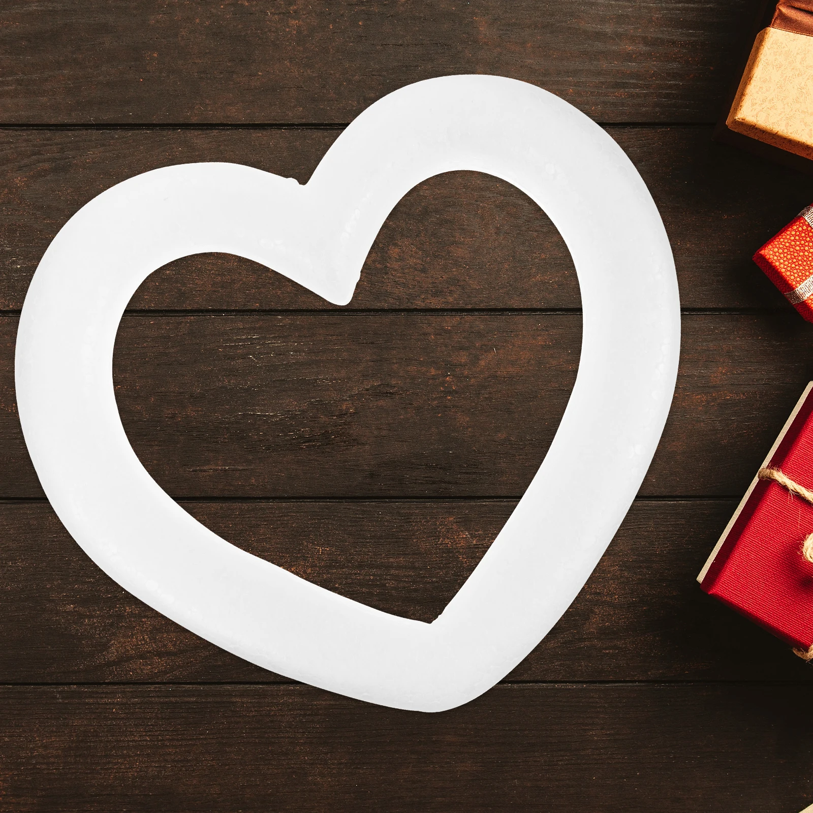 

2Pcs Heart Garland Craft Rings Circle DIY Ornament for Christmas Winter New Year Party Decor Hanging Ring White