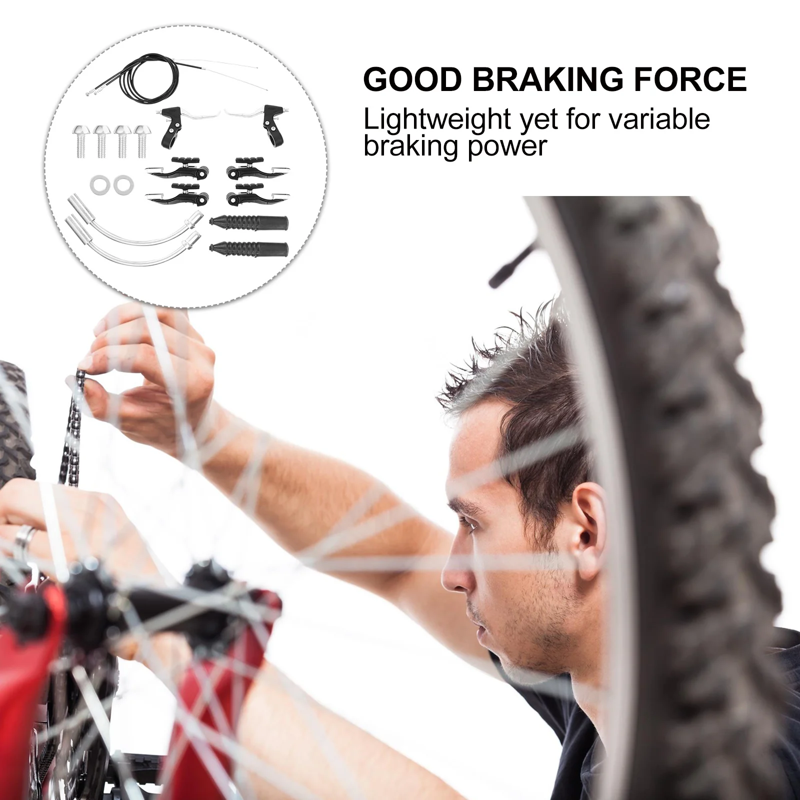 

1Set Set Black Universal Durable Aluminum Alloy Construction Variable Braking Power Bike Disc Brake Brake